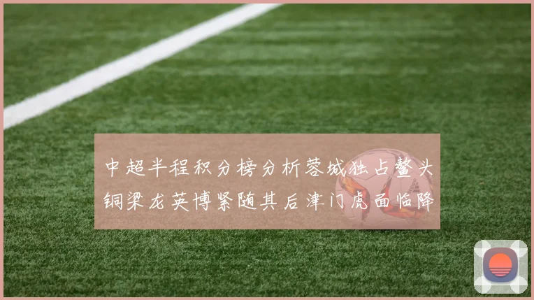 中超半程积分榜分析蓉城独占鳌头铜梁龙英博紧随其后津门虎面临降级危机